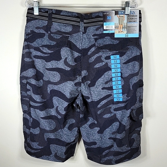 Iron Co. Hybrid Cargo Shorts Grey Camo Belted Stretch Performance Size 3… - Picture 4 of 4